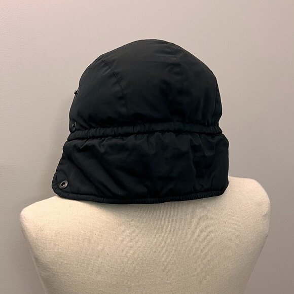 Fera Skiwear Trapper Ear Flap Insulated Down Ski Black Outdoor Snaps Hat - Picture 7 of 13